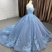 Blue  Stylish Quinceañera Dress