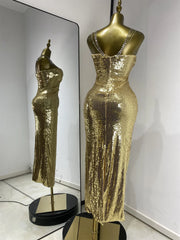Janine glitter sequin slim fit luxury cocktail dress for women. Elegant party gown for birthdays, homecoming, and evening events.
