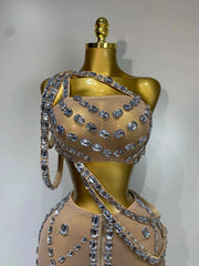 Angela Luxury Sparkling Rhinestones Two Piece Set