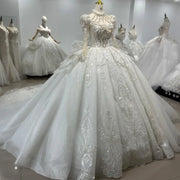 Long Sleeves Princess Wedding Gown