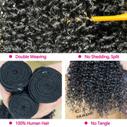 26 inch Brazilian curly wave bundles – 100% Remy human hair extensions in natural black 1B with soft curls and natural bounce