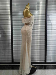 Yvonne Strapless Sequin Beaded Mermaid Bodycon Gown