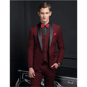 Black Shawl Lapel Slim Fit Suit for men