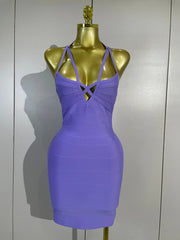 Nicole Sexy Backless Solid Color Bodycon Mini Bandage Dress