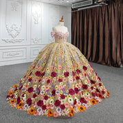 Flower Ball Gown Quinceanera Dresses