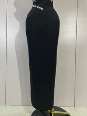 Envious Designs Diora elegant sparkly diamond halter sleeveless maxi bodycon bandage dress for evening party styling