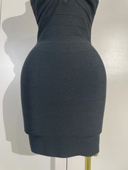 Nicole Sexy Backless Solid Color Bodycon Mini Bandage Dress
