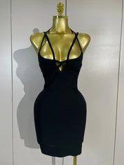 Nicole Sexy Backless Solid Color Bodycon Mini Bandage Dress