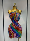 Envious Designs Miesha sexy backless hollow out shiny diamond mini dress for birthday and cocktail party styling