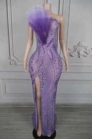 Kalea luxurious rhinestone floor-length prom dress.