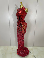 Natalia sparkly sequin mesh maxi dress for women, luxury birthday and evening party gown