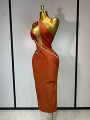 Christina sexy sparkly diamond backless cut out bodycon bandage dress