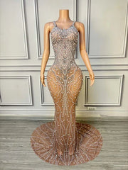 Luxury Sparkly Rhinestone Evening Gown