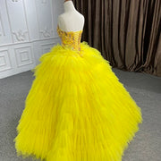 Boho Yellow Sweetheart Quinceañera Dress