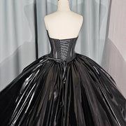 Black Strapless Sequin Quinceañera Dress