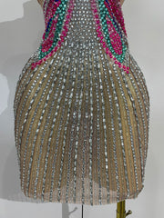 Tiana sparkly butterfly rhinestone V-neck mini dress for women, sexy bodycon evening, prom, and birthday party outfit