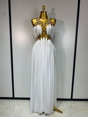 Alyn sexy cutout backless white black maxi long dress for evening gala and formal party styling