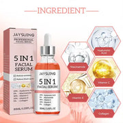 5 In 1 Hyaluronic Acid Face Serum Moisturizing Vitamin C collagen Lightning Facial Serum Shrink Pores Skin Care