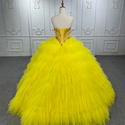 Boho Yellow Sweetheart Quinceañera Dress