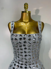 Paulina sexy sleeveless luxury beading bandage dress