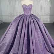 Purple Sequined Quinceanera Dress