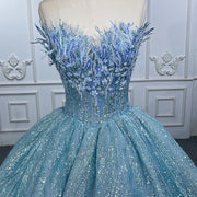 Ball Gown Feathers Quinceanera Dress