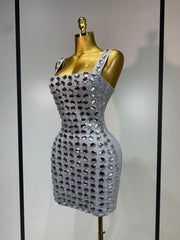Paulina sexy sleeveless luxury beading bandage dress