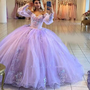 Light Purple Sweetheart Ball Gown Quinceañera Dress