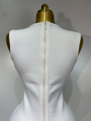 Back view showing elegant short bandage fit