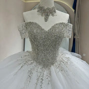 Classic Short Sleeve Sequins Bridal Gown