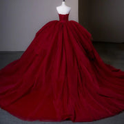 Shiny Red Organza Quinceañera Dress