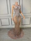 Custom rhinestone formal gown for red carpet events