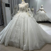 Long Sleeves Princess Wedding Gown