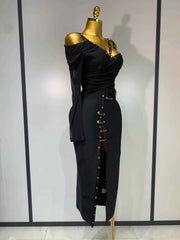 High Quality One Shoulder Long Sleeve Bodycon Bandage Dress Cocktail Evening Party Luxury Birthday Dress Celebrity Prom Gown
