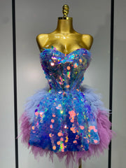 Lauryn Sparkly Sequins Two Pieces Set Birthday Dress
