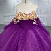 Ball Gown Flowers Quinceañera Dress