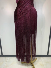 Ataska backless tassel bodycon dress with eye-catching details for a glamorous party look