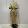 Candice luxury sparkle gold diamond sequin mesh see-through long dress for evening gala styling