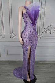 Kalea luxurious rhinestone floor-length prom dress.