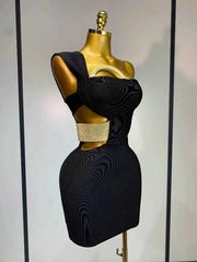 Luxury Birthday Dress Women  Sexy Backless Black Bodycon Bandage Mini Dress Celebrate Birthday Evening Party Fashion Dress