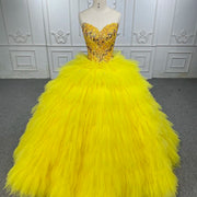 Boho Yellow Sweetheart Quinceañera Dress