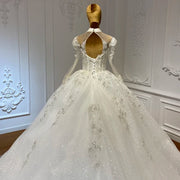 Luxury High Neck Wedding Gown