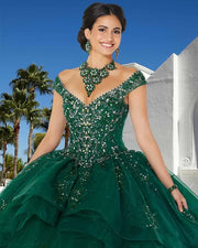 Sequined Lace Quinceañera Dress