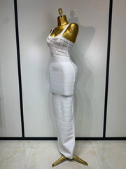 Lorie sleeveless bandage maxi dress with elegant figure-hugging silhouette for birthday and evening parties