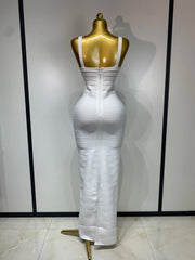 Lorie sleeveless bandage maxi dress with elegant figure-hugging silhouette for birthday and evening parties