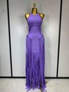Abby sexy backless tassel purple black bodycon bandage dress for birthday and cocktail party styling