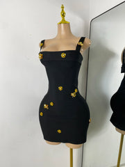 Jazlyn sparkly floral sequin diamond mini bandage dress elegant look.