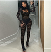Sexy Lace See Through Hollow Out 2pcs Pant Sets
