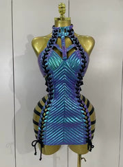 Summer Lace Up Mini Dress