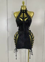 Summer Lace Up Mini Dress